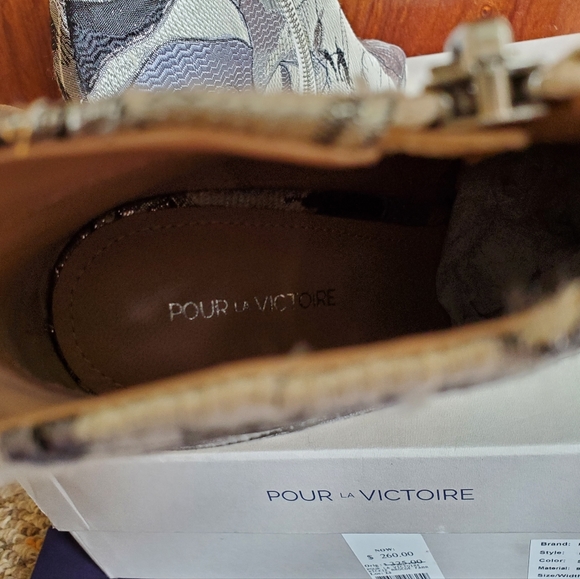 NIB POUR LA VICTOIRE Rickie Brocade Steel Grey High Heel Ankle Boots sz 10 - Picture 14 of 16